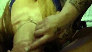 Tattoo Latina Deepthroats Boyfriend's Monster Cock