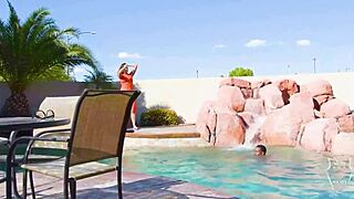 helena price gets anal banging by the pool, cum on tits from black lover