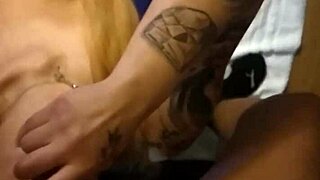 Tattoo Latina Deepthroats Boyfriend's Monster Cock