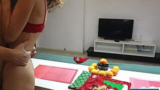 hot couple julia vearth and alex vearth give sexy holiday treats with licking and blowjobs