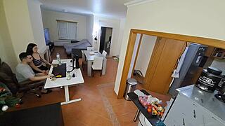 maid in flip flops gets internal cumshot while riding