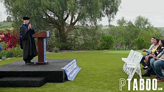 Alona Catches Stepdad Scotty Fucking Lily, Joins Threesome at Grad Party!