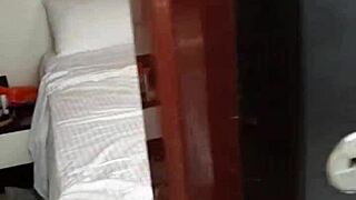 I Spot Her Naked On The Hotel Window When I Wash The Glass And I Entered In The Room With My Cock Hard