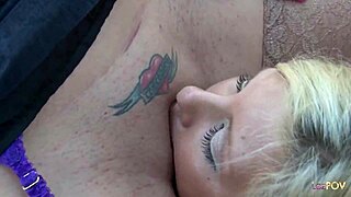 small titty blonde lesbian eats mature pussy