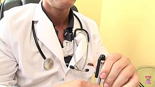 Doctor Cums on Brunette While Removing Her Tattoo