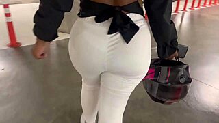 Big ass brunette gets fucked by horny stranger in quick interracial encounter.