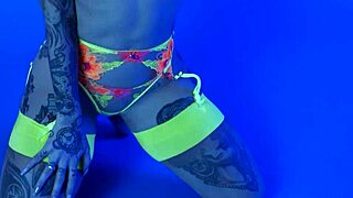 Petite Busty Milf Joanna Angel Slips Out Of Her Colorful Neon Lingerie!