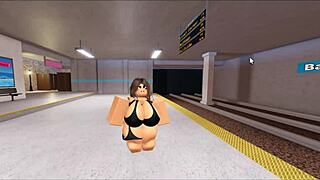 Roblox Bitch Gets Fucked Hard by Three Noobs in Gangbang!