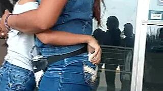 Two Rich Asses Spied in Fruit Center