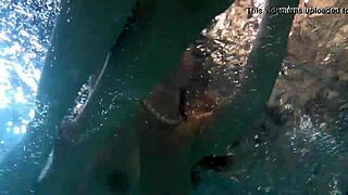 Bouncing tits of lesbians Katka and Barbara underwater