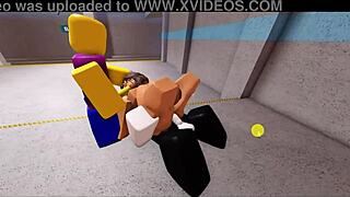 Roblox Bitch Gets Fucked Hard by Three Noobs in Gangbang!