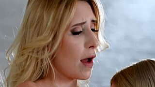 hot babe strips sexy, rips clothes for wild scissoring action