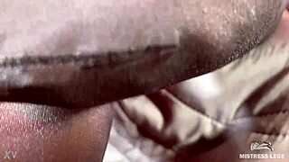 Can you feel my anthracite nylon feet rubbing near your face?