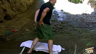 A Cave Girl Explores With A Camper