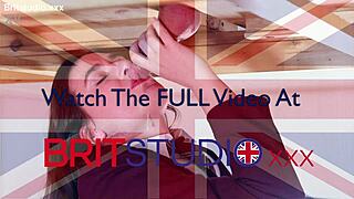 Naughty Brunette Ellie in Uniform Milks Cock at Table!