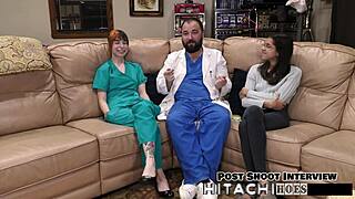 Freshman gets mandatory hitachi orgasm backstage with ditria rose