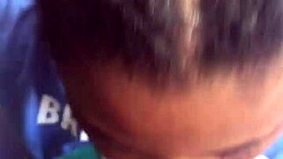 ebony teen sucks my cock in the pouring rain outside