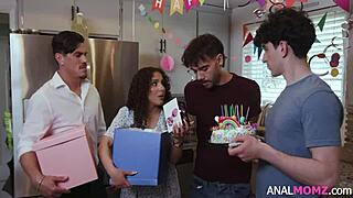 Stepmom celebrates happy birthday with anal sex