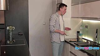 Cute tiny 18+ step sis rewards me with her shaved pussy for pranks