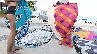 wearing mini shorts strolling in copacabana as guys eye-fuck me sensually 😏👀