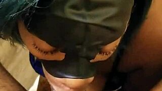 Lalola Klitz expertly deep throats black cock, wet milf blowjob!