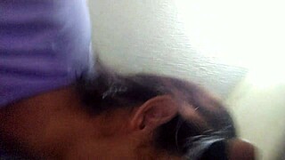 The cheating wife sucks a big black cock before getting creampied in doggy by a stranger