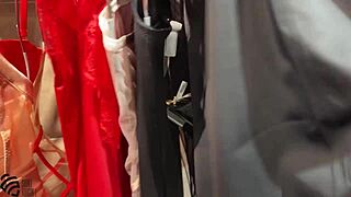 Mommy Milf Masturbates In Store Changing Room While Trying On New Underwear And Dirty Talking.