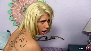 Blonde pawg step-daughter caught jerking, seduces step-dad for quick 18+ bang