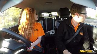 Ella Hughes gets pussy fucked in driving lesson