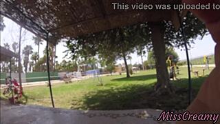 Real Flash of Naked Stepdaughter Touching Stepfather's Cock in Public Park