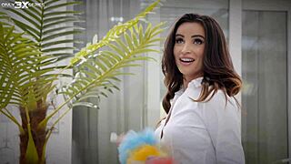 Alyssia Kent stars in a steamy household encounter with deep doggystyle action