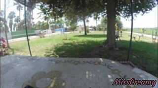 Real Flash of Naked Stepdaughter Touching Stepfather's Cock in Public Park