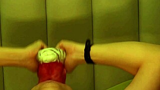 giant wolf invades male student's mouth with rough tongue