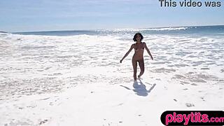 Big Boobs Curvy Beauty And Petite Asian Milf Strip Naked Outdoors