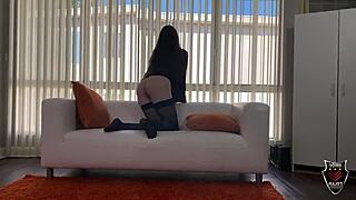 hazel moore waits for her lover's monster cock in doggystyle.