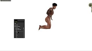 WATCH THIS BLACK CARTOON GUY FUCK IN EVERY POSITION! STANDING, SQUATTING, LYING DOWN!!