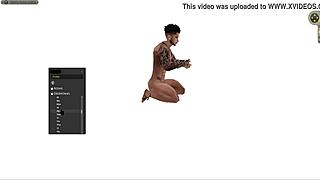 WATCH THIS BLACK CARTOON GUY FUCK IN EVERY POSITION! STANDING, SQUATTING, LYING DOWN!!