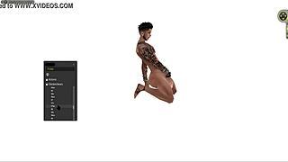 WATCH THIS BLACK CARTOON GUY FUCK IN EVERY POSITION! STANDING, SQUATTING, LYING DOWN!!