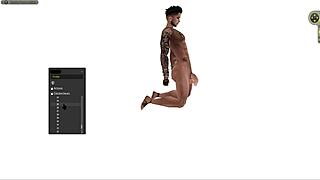 WATCH THIS BLACK CARTOON GUY FUCK IN EVERY POSITION! STANDING, SQUATTING, LYING DOWN!!