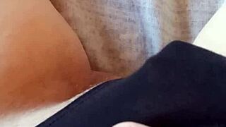 gretala slips into her black lingerie and gets sensual with her milf body