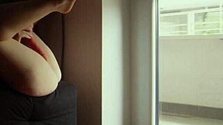 showing neighbours my wet trimmed pussy masturbation routine in close up exhibitionism, feeling so sexy and muscular