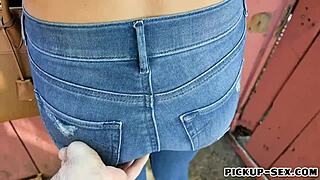 Yo, pierced Naomi Woods gets banged outdoors for cash! 💥