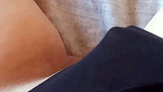 gretala slips into her black lingerie and gets sensual with her milf body