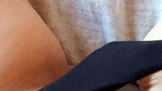 gretala slips into her black lingerie and gets sensual with her milf body