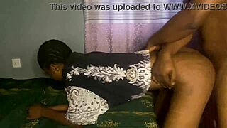 Ebony babe fucked in doggy position