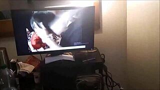 French blonde amateur in clothed panty fuck lingerie satin nightie doggystyle blowjob rimjob heels stockings masturbation