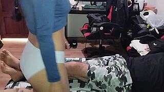 Amateurs couple wife fucked bent over dripping panties.