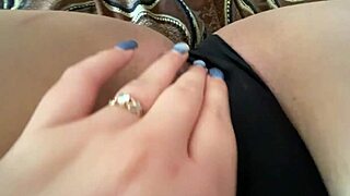 Closeup morning pussy masturbation feels so good. My wet slit craves black panties action.