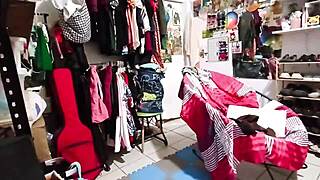 Chubby BBW organizes room. 😊