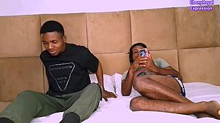 Threesome with Two Strong Guys Cum on My Ass!